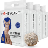 HONEY CARE Petrichor Mix Cat Litter I Tofu Cat Litter I Nature Plant-Based Pellets and Bentonite Sustainable I Low-Dust Qucik Clumping Superior Odor Control, 24-lbs Value Pack (24lbs 2pacs)