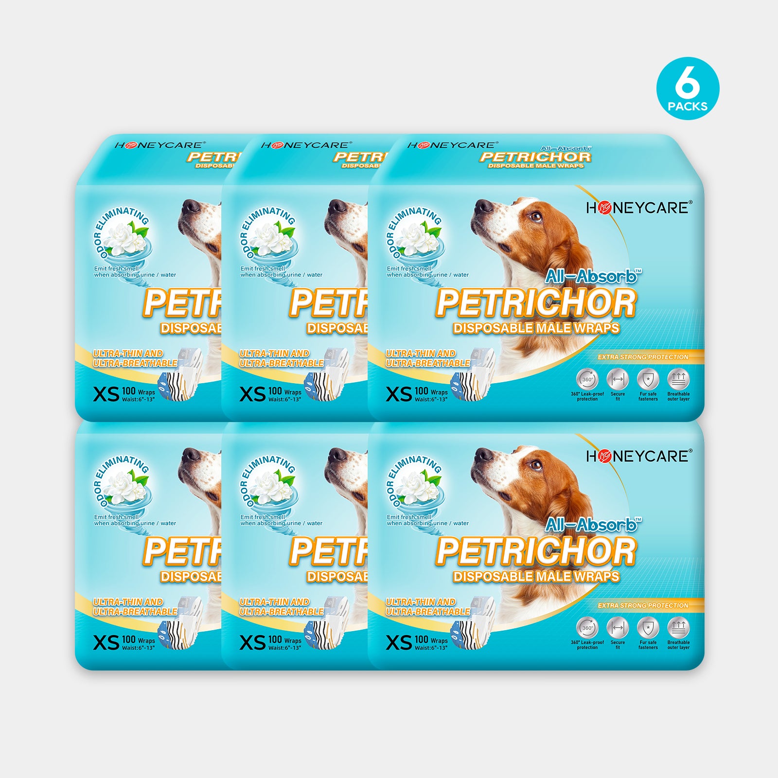 HoneyCare® Petrichor Male Dog Wrap(6 Pack)