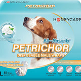 HONEY CARE All Absorb Petrichor Male Dog Wraps, Fresh Smell Dog Diaper, Disposable, Large, Print, 80 Count(2 packs)