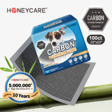 HoneyCare Carbon All-Absorb Puppy Training Pads Absorb Eliminating Urine Odor, Ultra Charcoal Dog Pee Pad, 22x23 inch, 100ct (2 Packs)