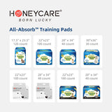 HoneyCare Gigantic All-Absorb  Dog and Puppy Training Pads, XXXL Dog Incontinence Training Pads, Made in The USA Dog Pee Pads, XXXL, 28x44 inch, 25ct (2 Packs)