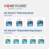 HoneyCare Magic Funnel All-Absorb Dog Puppy Potty Training Pads, 5-Layer Leak-Proof Jumbo-Size Absorb Eliminating Urine Odor Pet Pee Pad, XL 28x34 inch, 40ct (2 Packs)