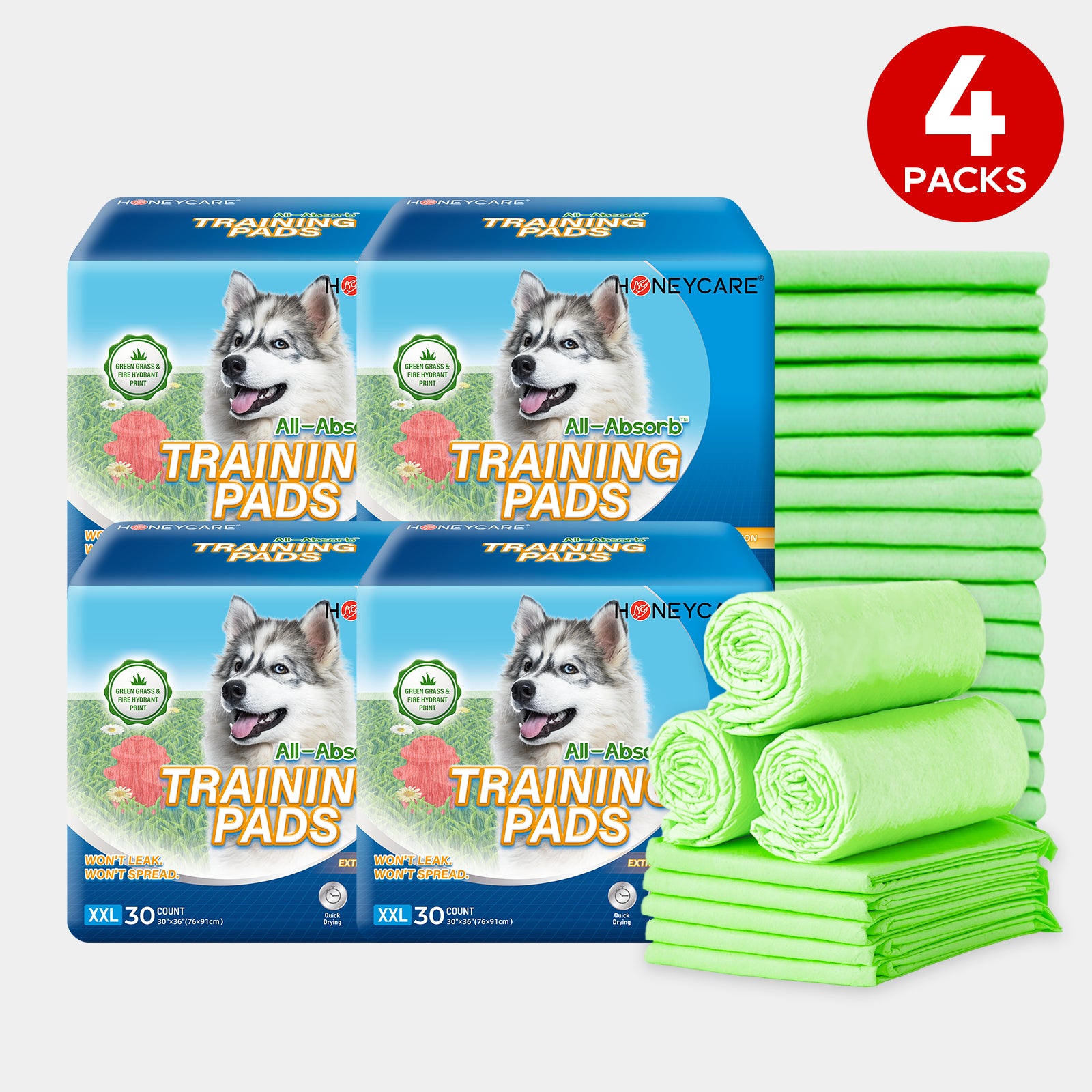 Dog and Puppy Training Pads with Printed Grass