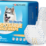 HONEY CARE All-Absorb A24 Male Dog Wrap, 50 Count, Large (2 packs)