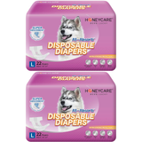 Female Dog Diapers Medium（15-23 inches 2packs）